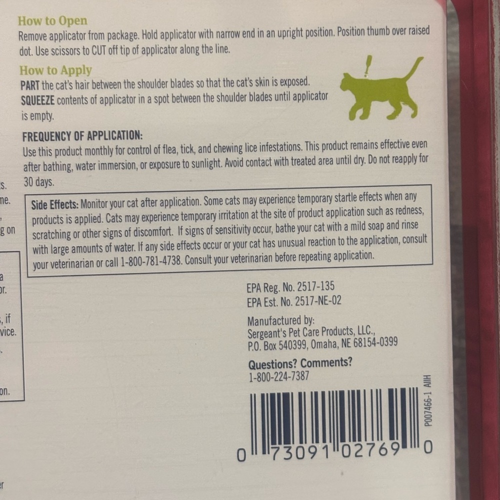 Flea & Tick Treatment Cats — Pet Armor Plus. Over 1.5 lbs.  8 weeks + NEW - Picture 6 of 9